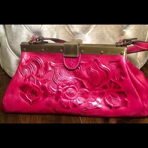 Patricia Nash Ferrara tooled leather frame satchel